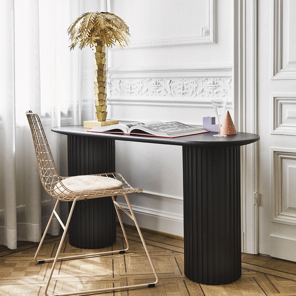 Pillar oval side table black HKliving