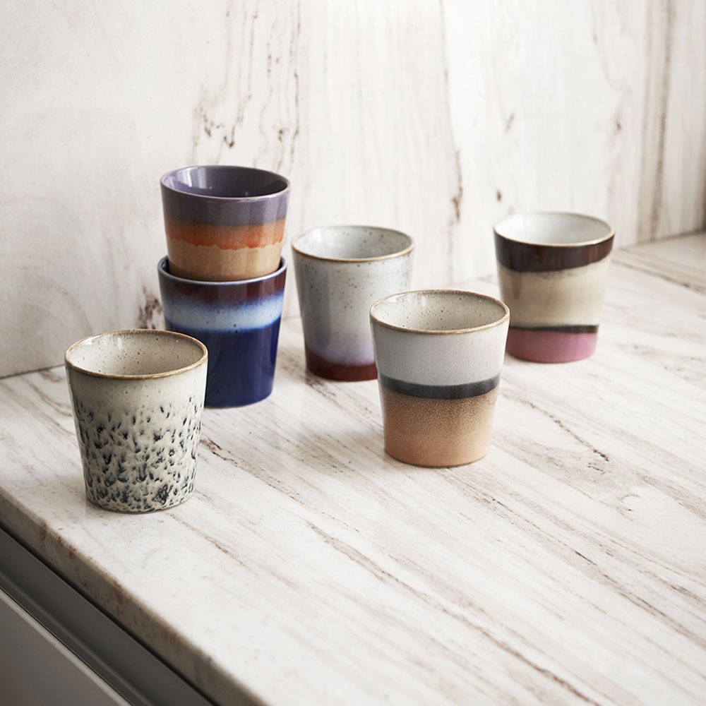 Ceramic 70's mugs sunset HKliving