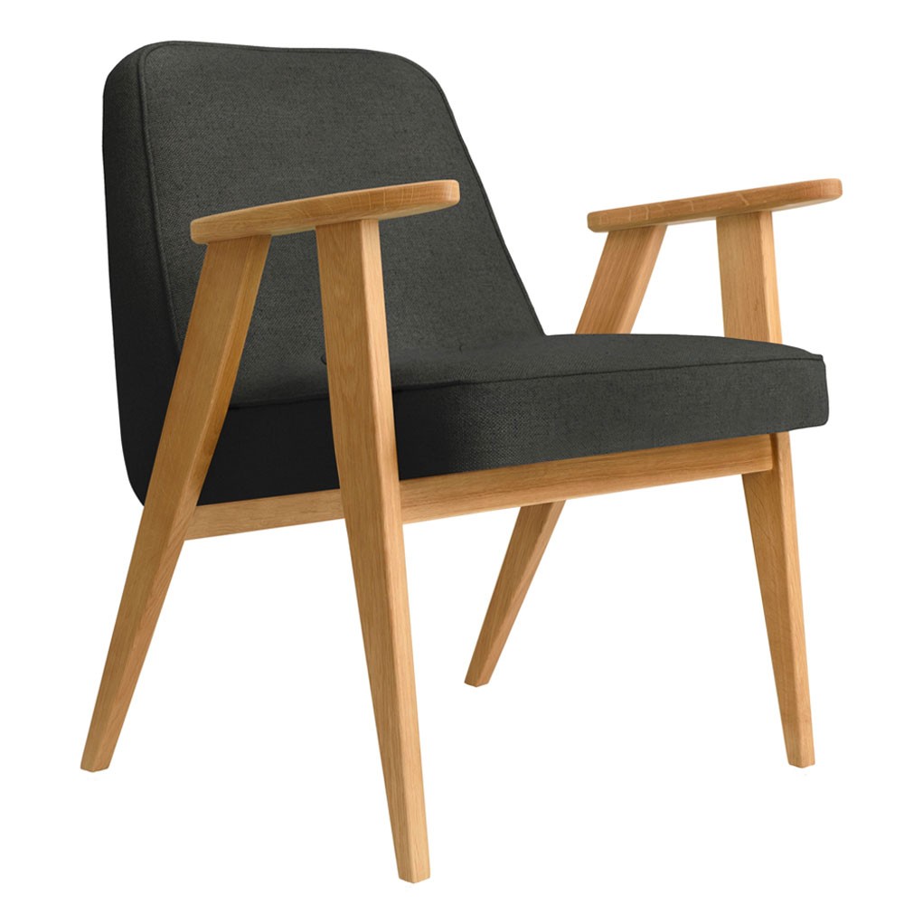 366 Wool armchair grey & black 366 Concept