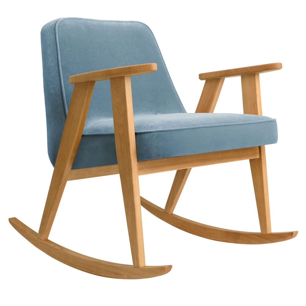Rocking chair 366 Velours bleu ciel 366 Concept