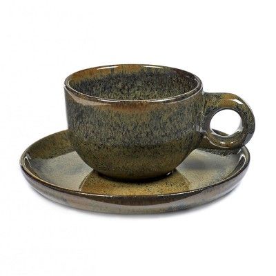 Oberfläche Lungo indi grau Tasse & Untersetzer Serax