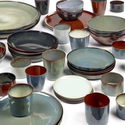 Plato degustación Terres de Rêves gris y azul oscuro Ø27 cm Serax 2