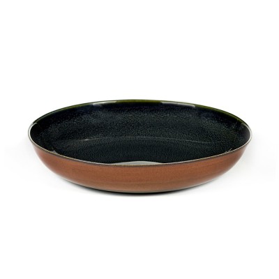 Diep bord S Terres de Rêves donkerblauw & roest Ø17 cm Serax