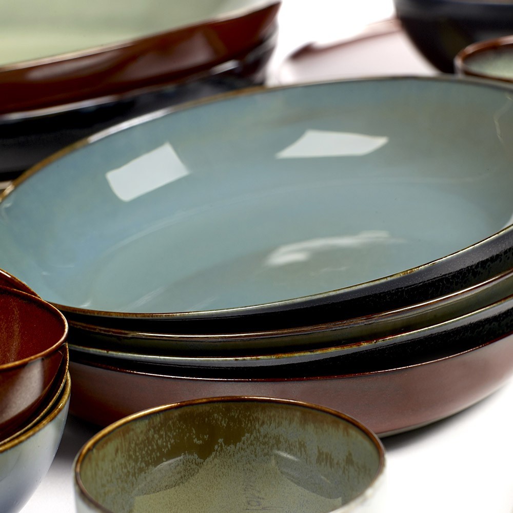 Assiette creuse S Terres de Rêves bleu foncé & rouille Ø17 cm Serax