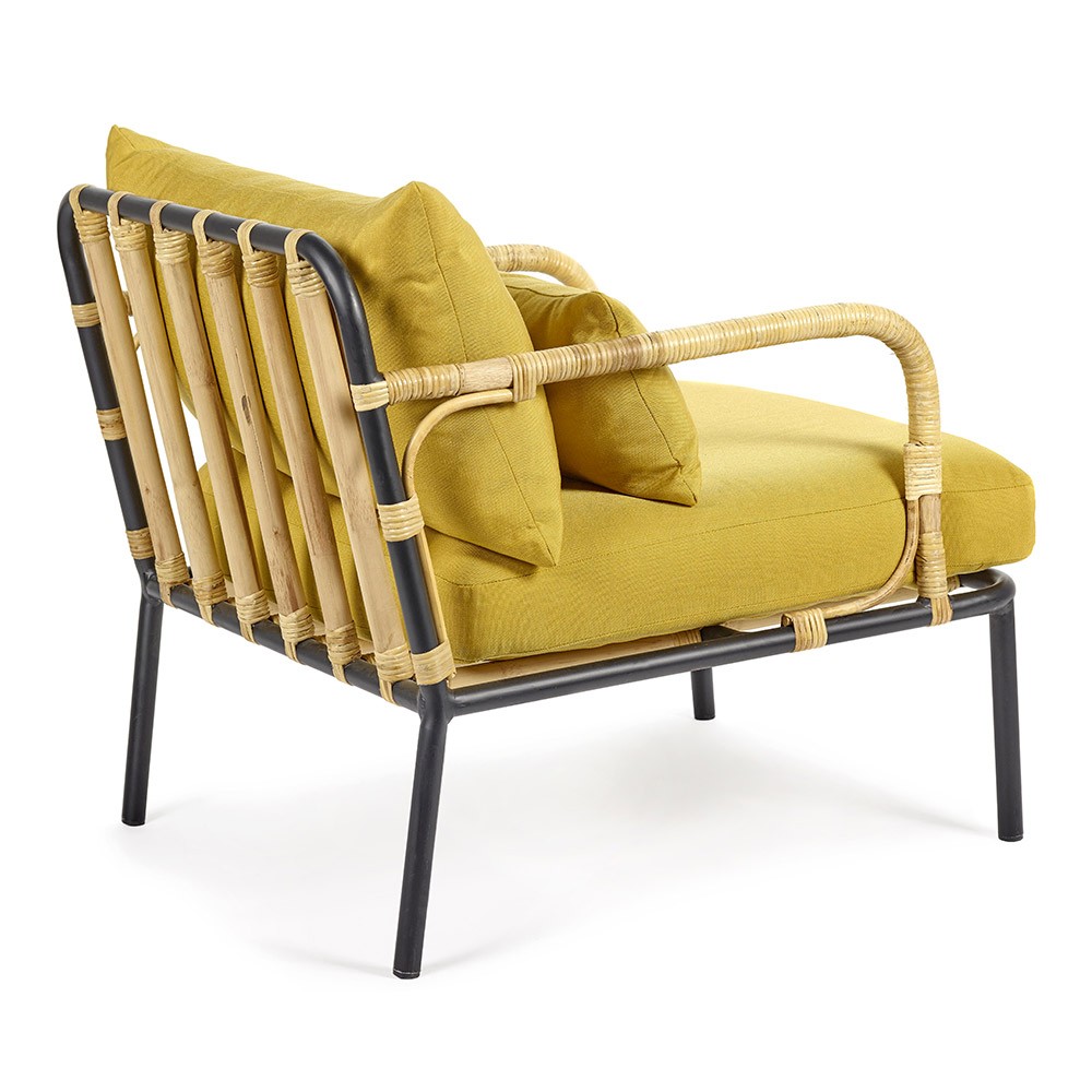 Lounge chair Capizzi black frame & yellow cushion Serax