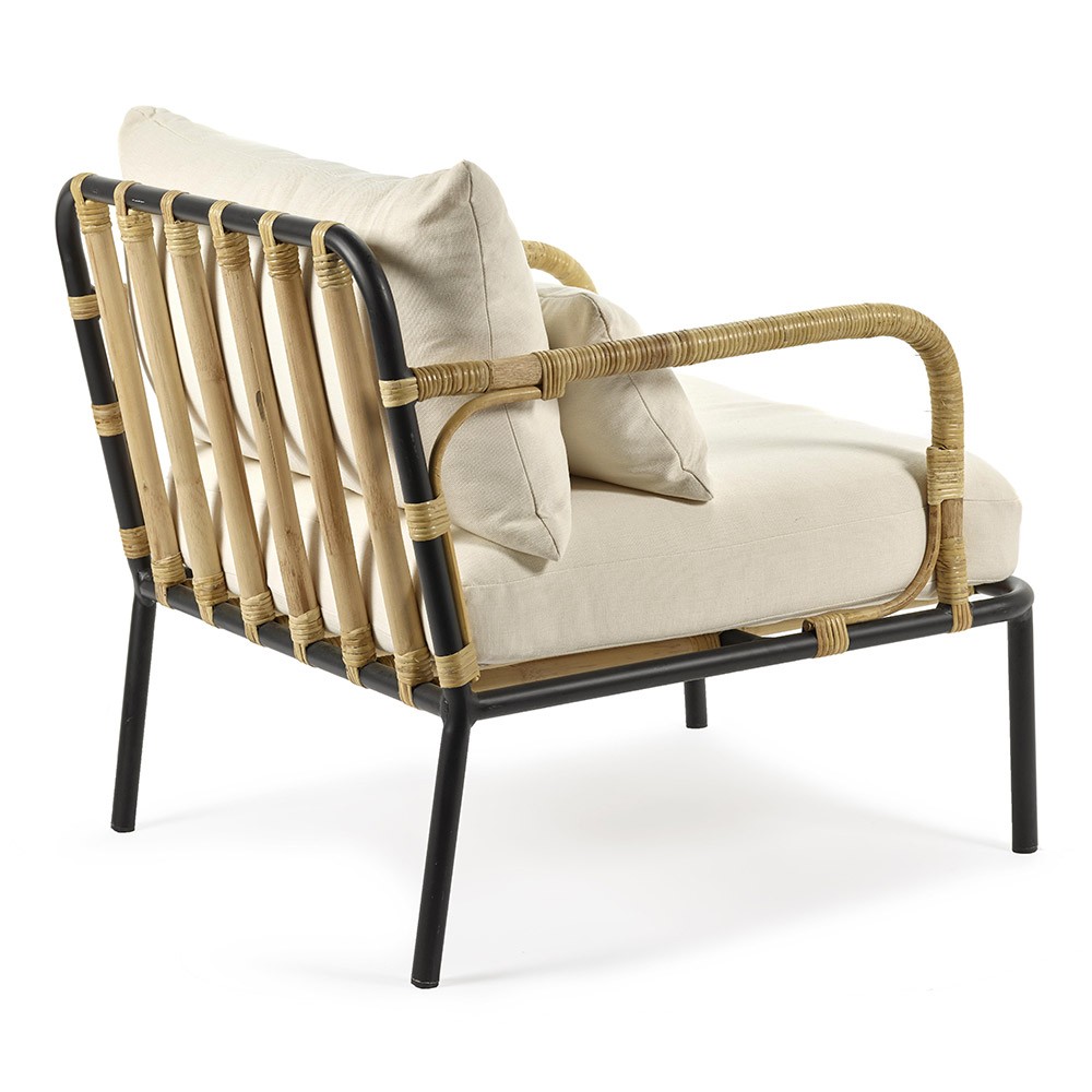 Lounge chair Capizzi black frame & white cushion Serax