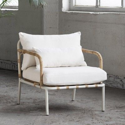 Capizzi Lounge Chair weiße Struktur & weißes Kissen Serax