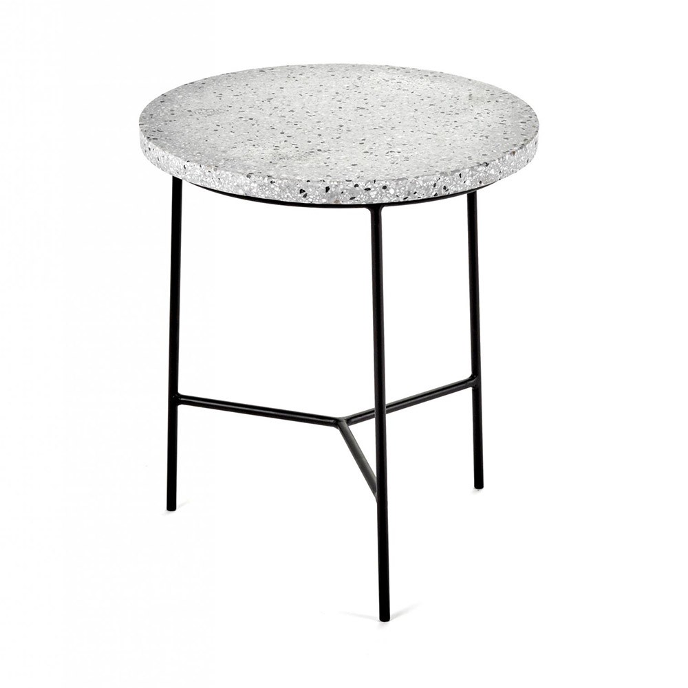 Side table black & grey terrazzo Ø30 cm Serax