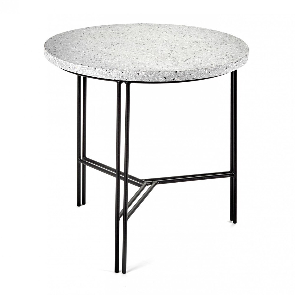 Side table black & grey terrazzo Ø40 cm Serax
