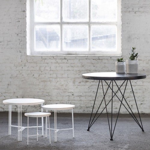 Table d'appoint blanc & terrazzo Ø50 cm Serax