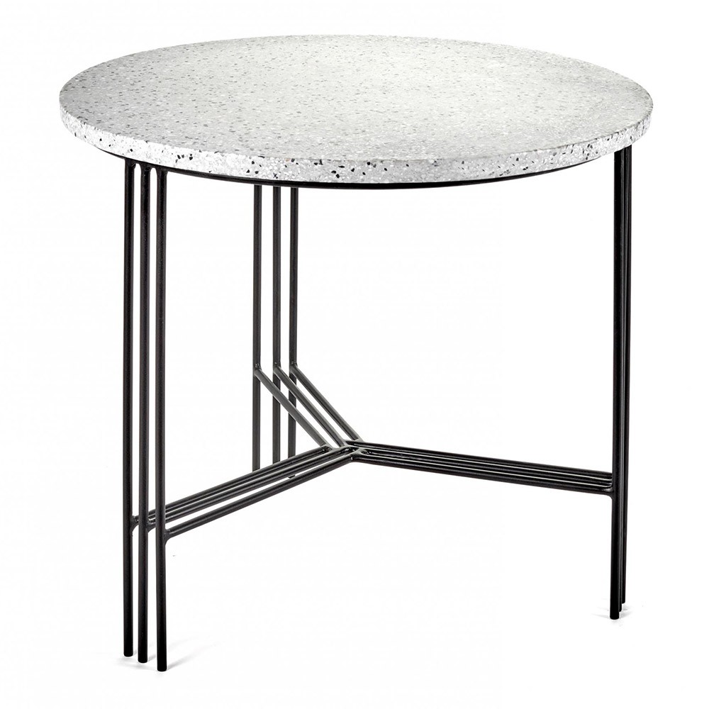 Side table black & grey terrazzo Ø50 cm Serax