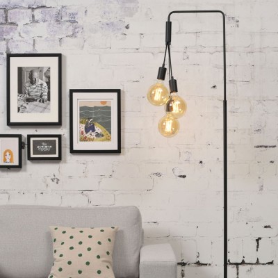 Lampadaire Oslo fer & ciment 3 ampoules noir It's About RoMi 2