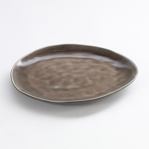 Plate Pure oval M brown Serax