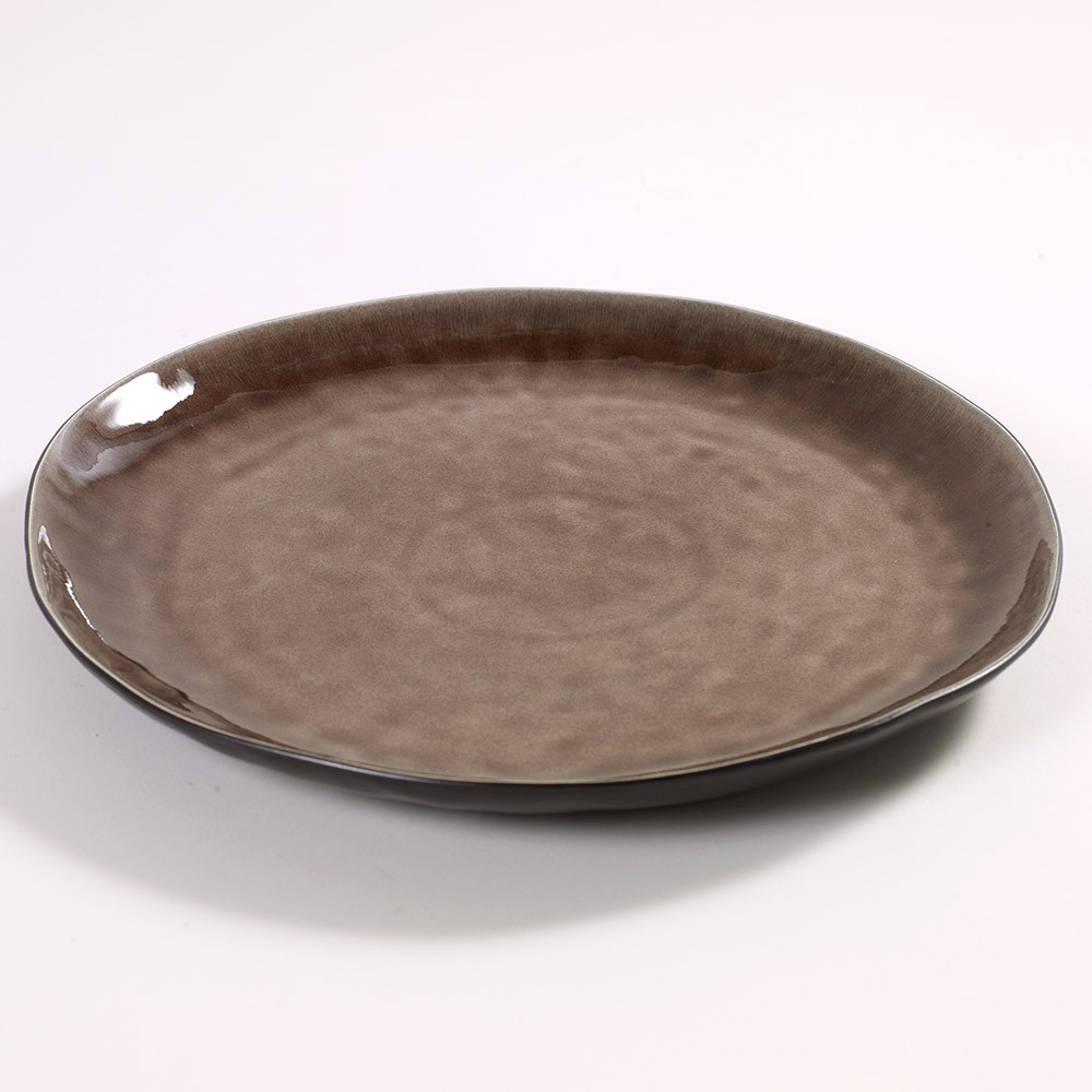 Plate Pure round L brown Serax