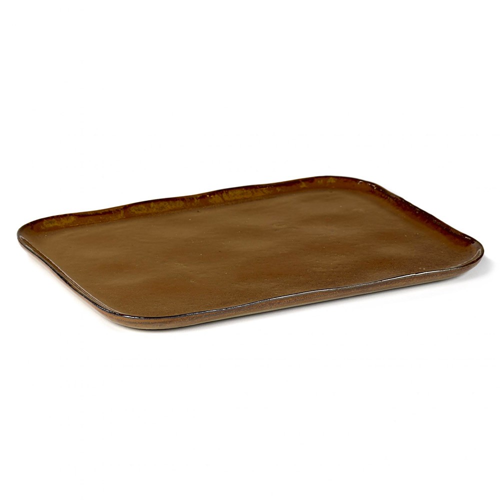 Plato Merci rectangular n ° 1 XL marrón ocre Serax