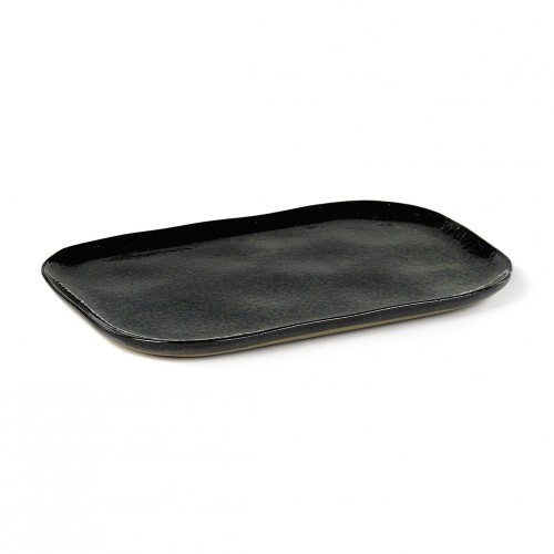 Plato Merci rectangular n ° 2 L azul oscuro Serax