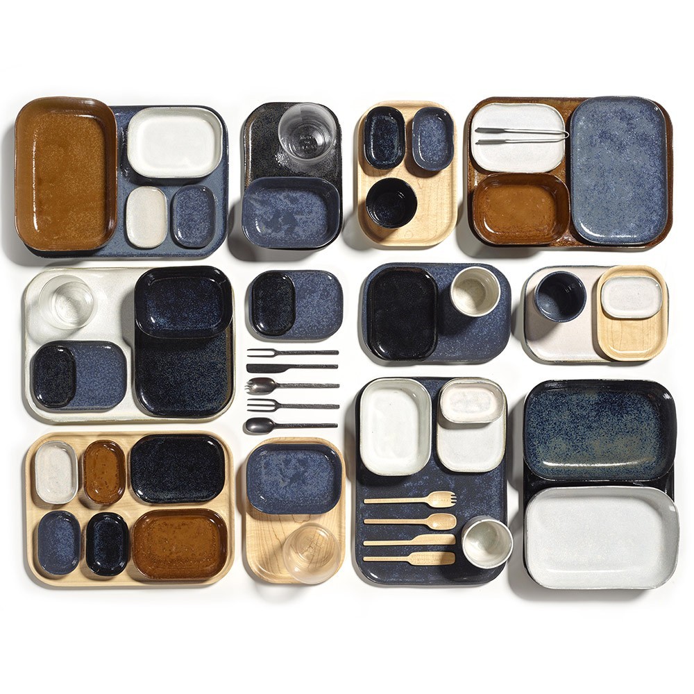 Rectangular plate Merci n°2 L dark blue Serax