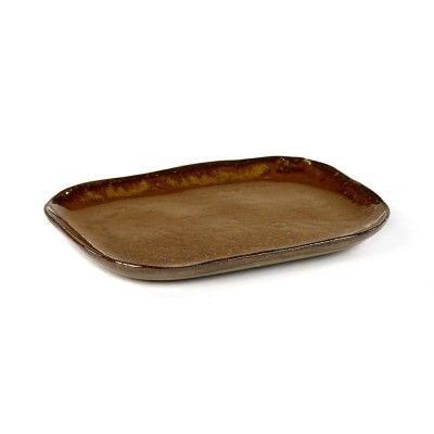 Assiette rectangulaire Merci n°3 M ocre brun Serax
