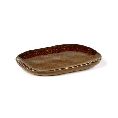 Plato Merci rectangular n ° 4 S marrón ocre Serax