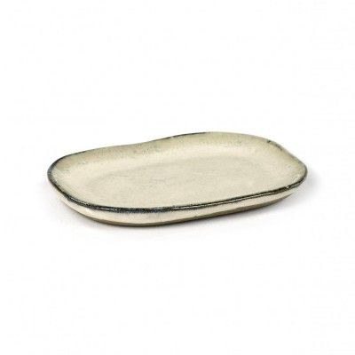 Plato Merci rectangular n ° 4 S blanquecino Serax