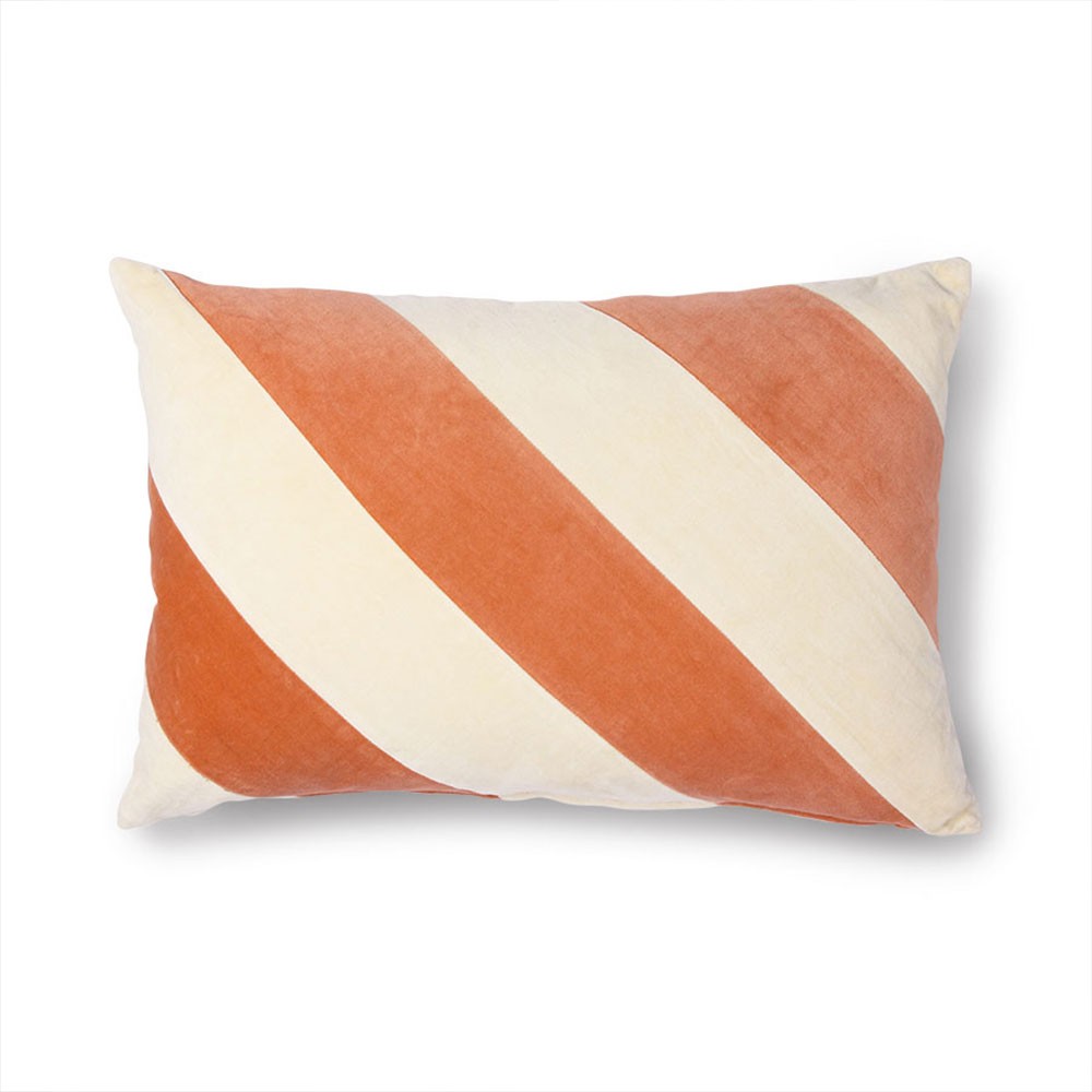 Striped cushion velvet peach/cream HKliving