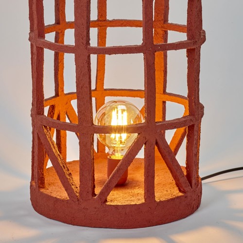 Standing lamp paper mache red L Serax