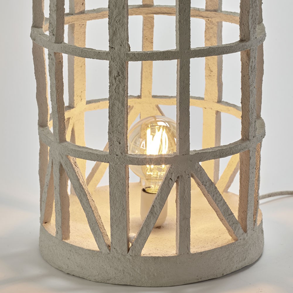 Lampe à poser en papier maché beige L Serax