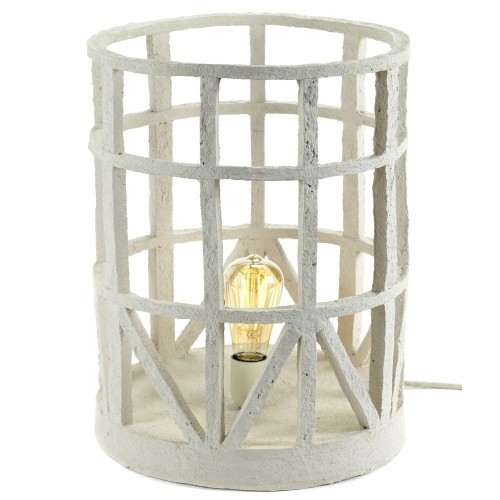 Lampe à poser en papier maché beige L Serax