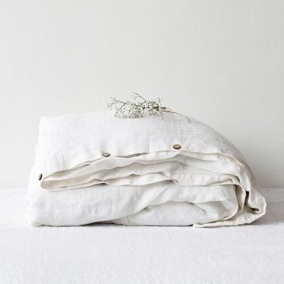 Bettbezug aus Leinen Weiß