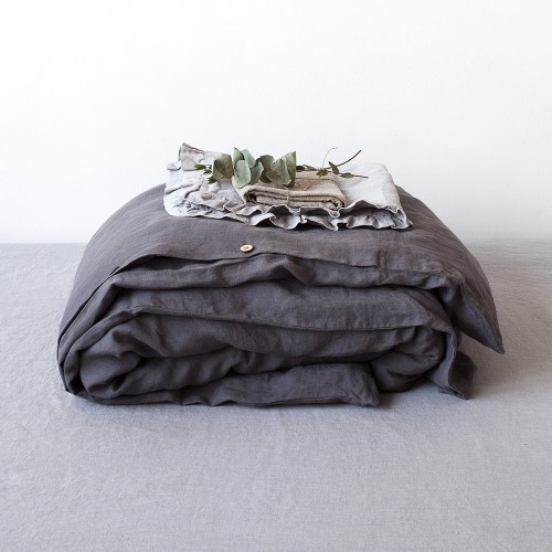 Funda nórdica de lino Gris oscuro Linen Tales