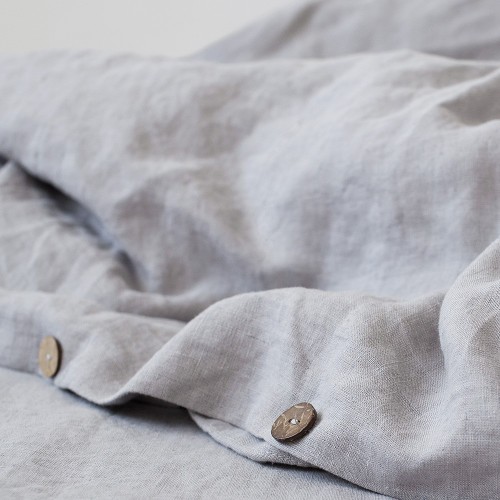 Copripiumino in lino Grigio chiaro Linen Tales