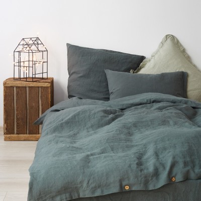 Copripiumino in lino Verde foresta Linen Tales 2