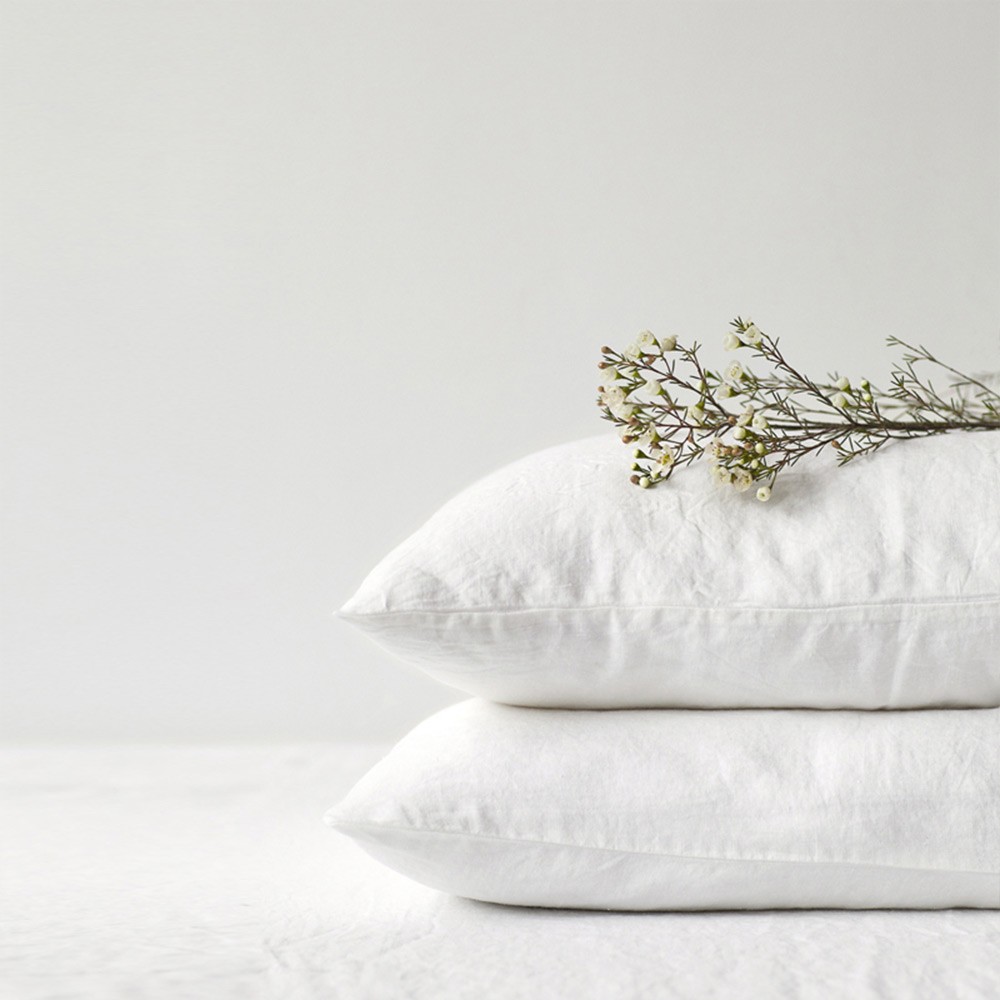 White linen pillow case Linen Tales