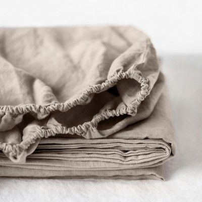 Professor Beweging punch Portobello linnen hoeslaken | Linen Tales