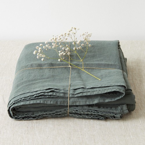 Drap en lin Vert forêt Linen Tales