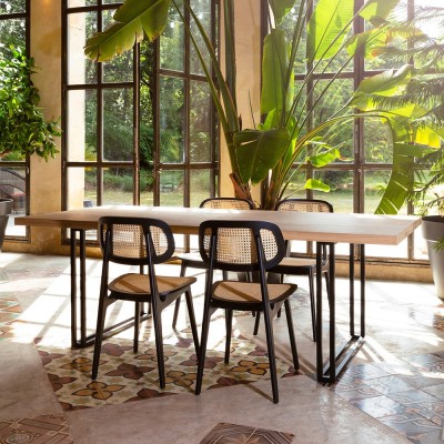 Achille table square base naturel oak Vincent Sheppard