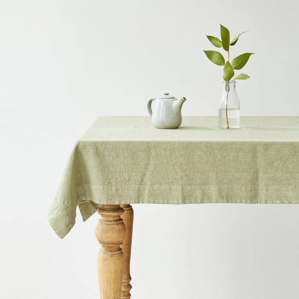 Sage washed linen tablecloth Linen Tales