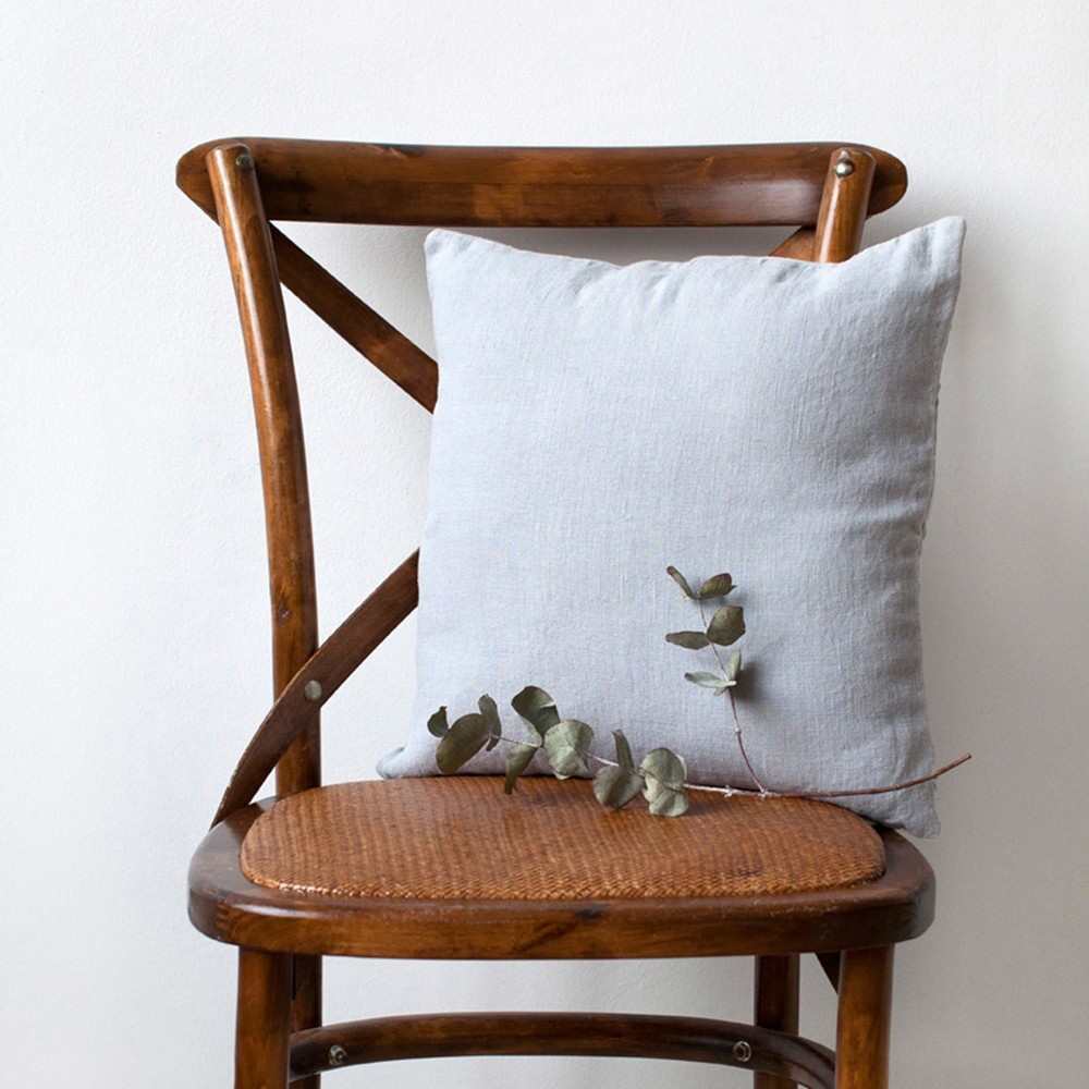 Light grey washed linen cushion cover Linen Tales