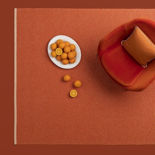 Mono oranje vloerkleed Pappelina