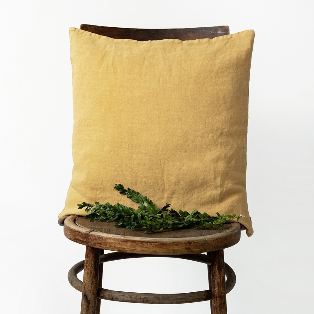 Honey washed linen cushion cover Linen Tales
