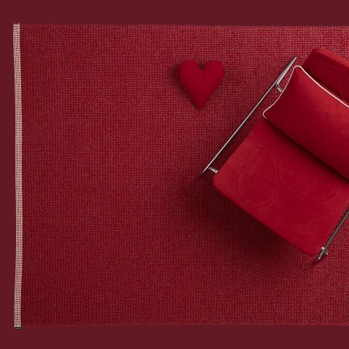 Mono vloerkleed donkerrood Pappelina