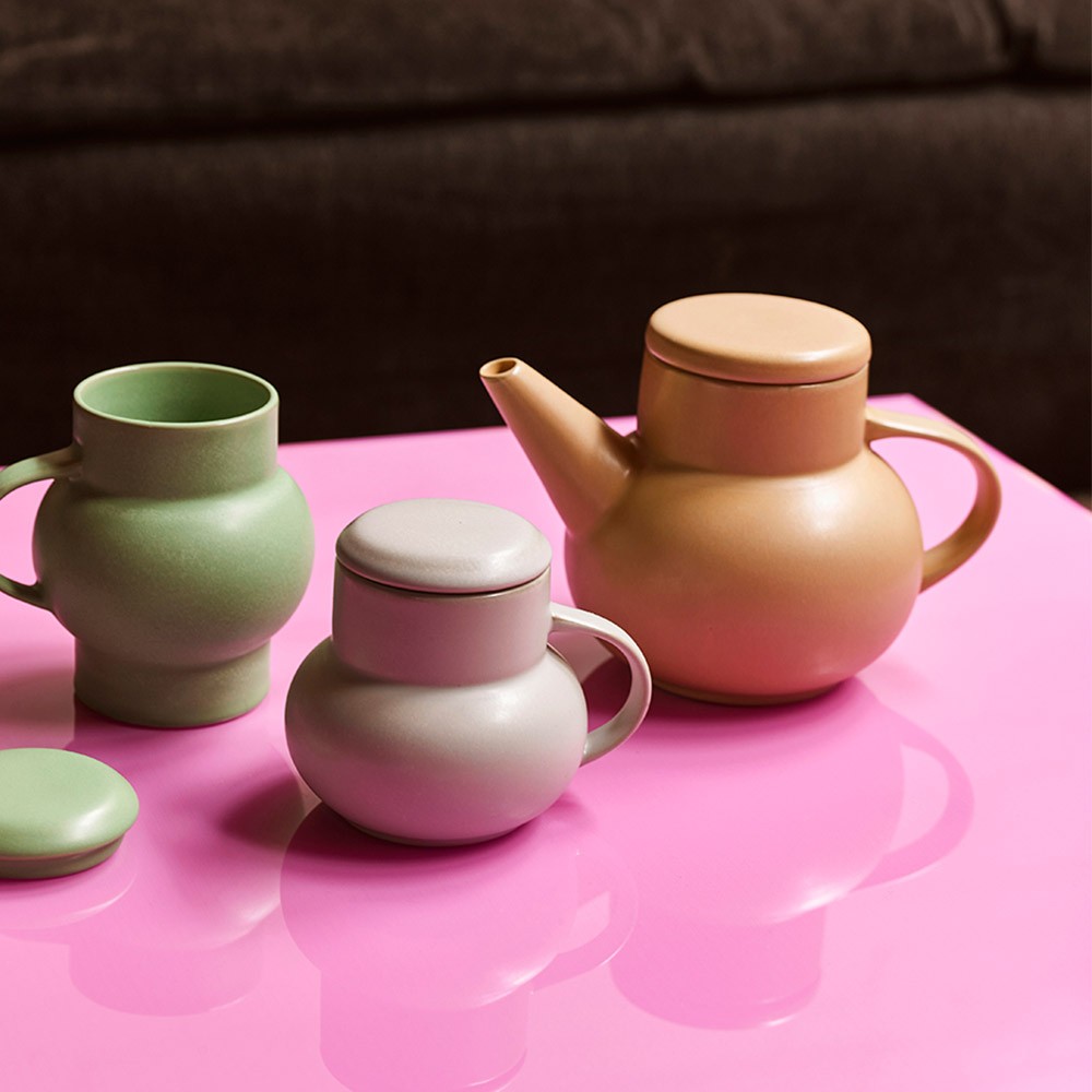 Ceramic bubble tea pot sand HKliving