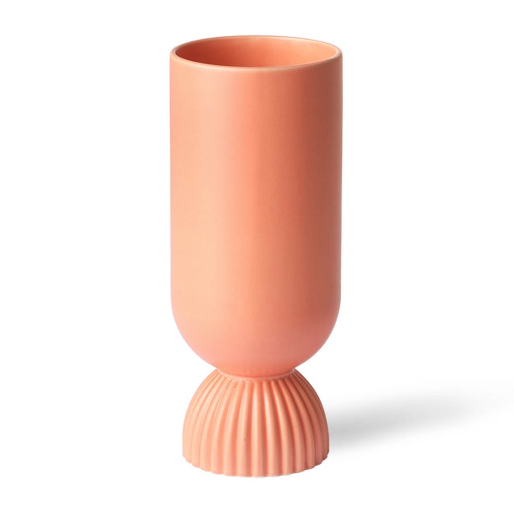 Gerippte Korallenvase aus Keramik | HKliving