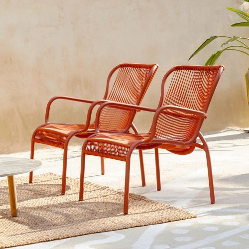 Loop lounge chair terracotta Vincent Sheppard