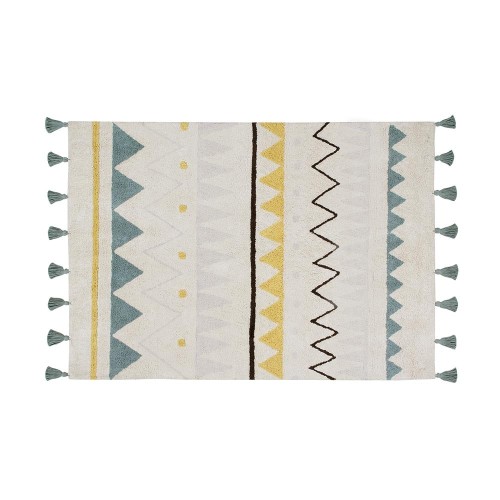 Wasbaar vloerkleed Azteca Natural Vintage blauw M Lorena Canals