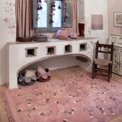 Alfombra lavable jardín inglés rosa palo Lorena Canals Lorena Canals