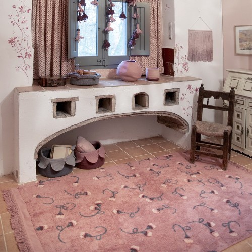 Tappeto lavabile giardino inglese rosa pallido Lorena Canals