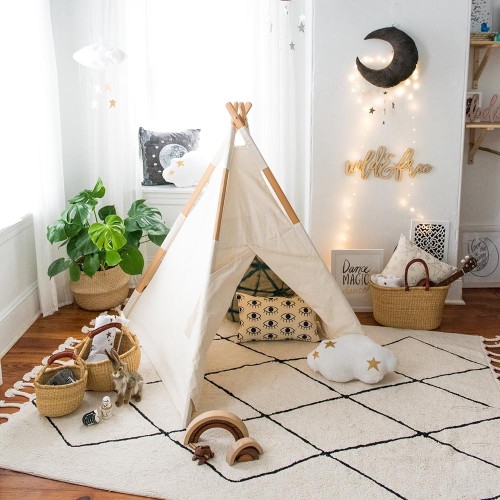 Tapis lavable berbère beige Lorena Canals