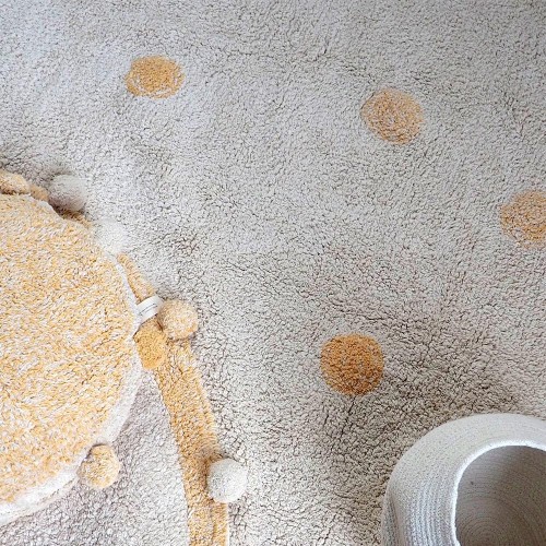 Tappeto lavabile Hippy Dots naturale e miele Lorena Canals