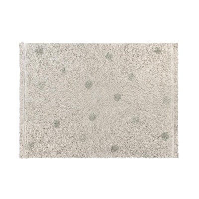 Tapis lavable Hippy Dots naturel & olive Lorena Canals